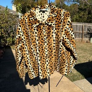 Vintage Leopard xl Cropped Jacket Coat USA made Washable Animal RSVP Dallas